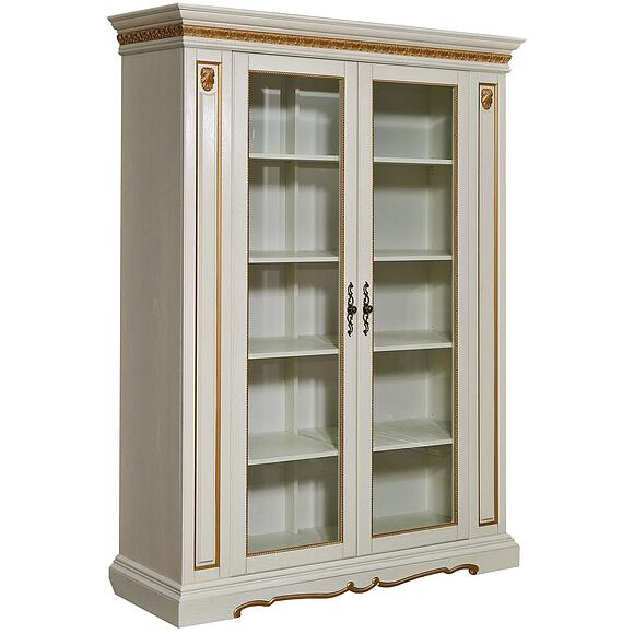 Шкаф «Милана 5/1» П4.265.2.04(396.04), Материал: массив дуба, Цвет: Слоновая кость с золочением