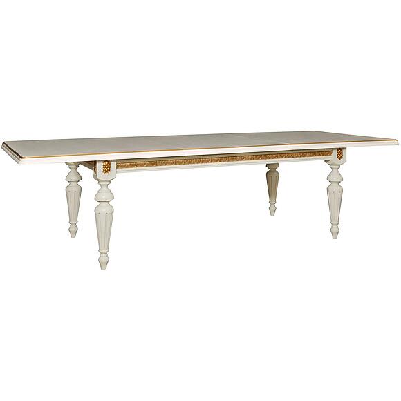 Стол «Милана 1РД» П4.265.0.23(390.01), Материал: МДФ+шпон, Цвет: Слоновая кость с золочением