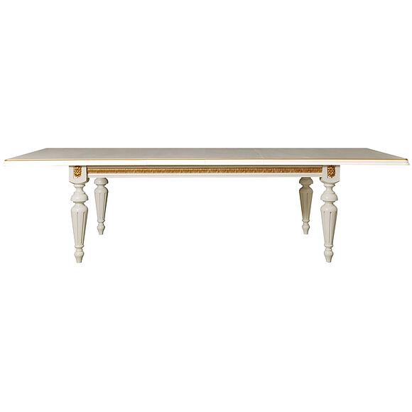 Стол «Милана 1РД» П4.265.0.23(390.01), Материал: МДФ+шпон, Цвет: Слоновая кость с золочением