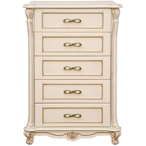 Комод «Алези» П1.350.1.21 (П349.23), Материал: массив дуба, Цвет: Слоновая кость с золочением