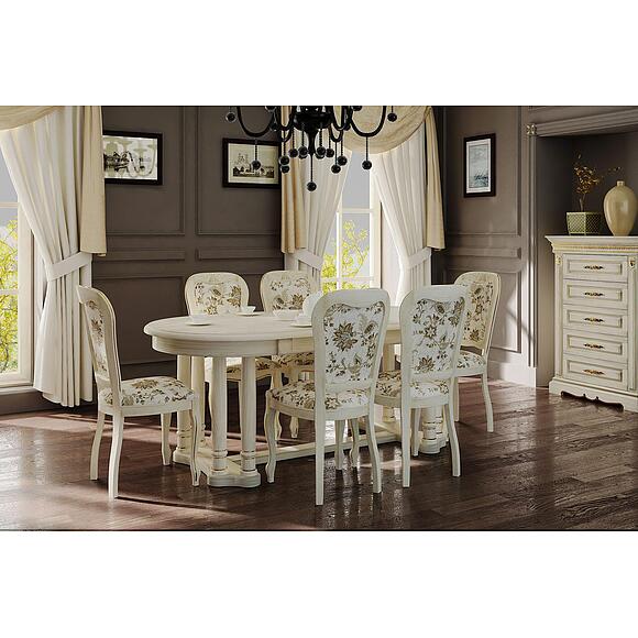 Стол обеденный «Атлант» П4.191.4.01 (П191.01), Материал: МДФ+шпон, Цвет: Слоновая кость