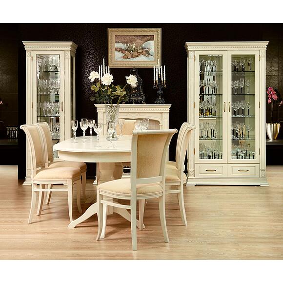 Стол обеденный «Верди» П4.487.4.13 (П106.06-01), Материал: массив дуба, Цвет: Слоновая кость