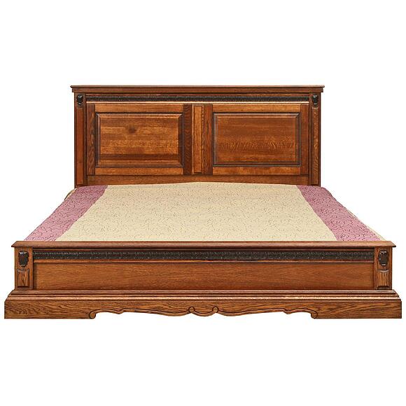 Кровать двойная «Милана» низкое изножье, Материал: массив дуба, Цвет: Черешня, Механизм трансформации: без механизма, Спальное место: 2000x1600 мм, Размер: 2197х1772х1035