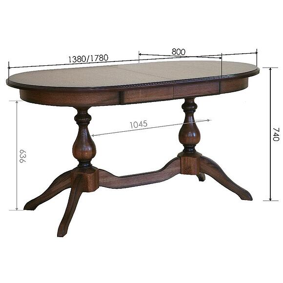 Стол обеденный «Верди» П4.487.4.16 (П106.16), Материал: массив дуба, Цвет: Дуб рустикаль с патинированием