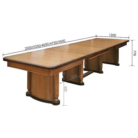 Стол обеденный «Гранд» П4.332.4.02 (332.02), Материал: МДФ+шпон, Цвет: Дуб рустикаль с патинированием