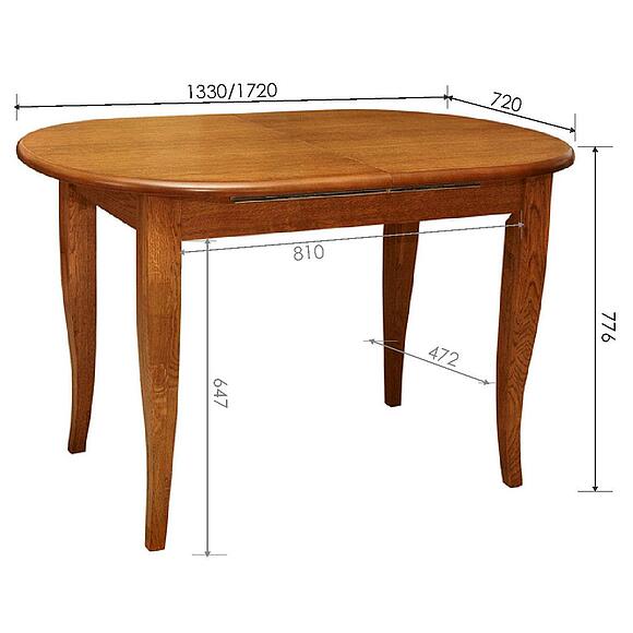 Стол обеденный «Альт» П4.490.4.07 (П285.07), Материал: МДФ+шпон, Цвет: Дуб рустикаль с патинированием