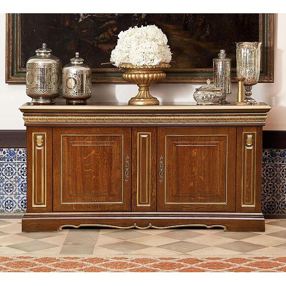 Тумба «Милана 2/1с» П4.265.0.21(265.21с), Цвет: Черешня с золочением