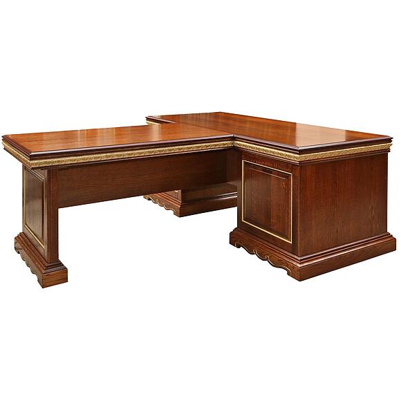 Стол «Милана 2П» П4.265.2.02(396.02), Материал: массив дуба, Цвет: Черешня с золочением