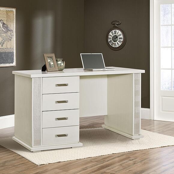 Стол письменный «Тунис» П6.343.2.25-01 (П343.25Ш), Материал: ДСП+шпон, Цвет: Слоновая кость с серебром