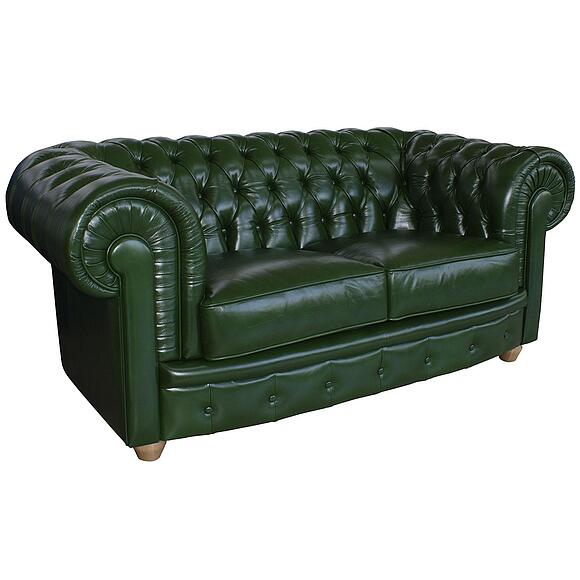 2-х местный диван «Честерфилд» (22), Материал: натуральная кожа, Группа ткани: 150 группа