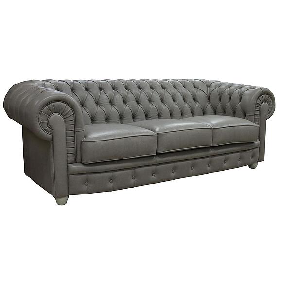 3-х местный диван «Честерфилд» (32), Материал: натуральная кожа, Группа ткани: 150 группа