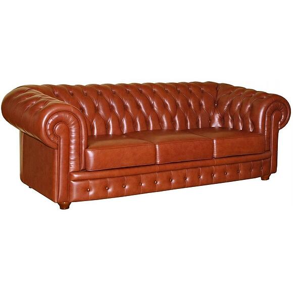 3-х местный диван «Честерфилд» (32), Материал: натуральная кожа, Группа ткани: 140 группа