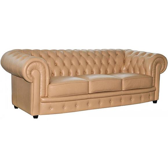 3-х местный диван «Честерфилд» (32), Материал: натуральная кожа, Группа ткани: 140 группа
