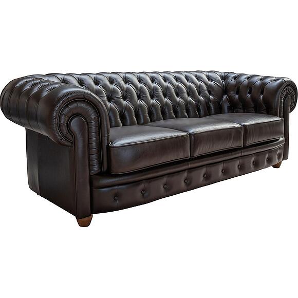 3-х местный диван «Честерфилд» (32), Материал: натуральная кожа, Группа ткани: 140 группа