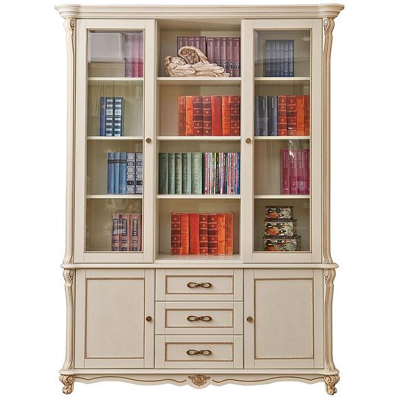 Шкаф комбинированный 3д «Алези» П1.350.2.03 (П395.03), Материал: массив дуба, Цвет: Слоновая кость с золочением (shkaf_kombinir_alezi_p395_03_slon_kost_2.jpg) Шкаф комбинированный 3д «Алези» П1.350.2.03 (П395.03), Материал: массив дуба, Цвет: Слоновая кость с золочением