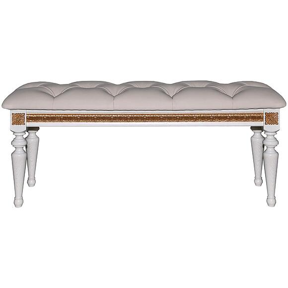 Банкетка «Милана 25» П4.265.1.25(294.25), Материал: ткань, Цвет: Слоновая кость с золочением (banketka_milana_25_p294_25_slon_kost_zoloto_2.jpg) Банкетка «Милана 25» П4.265.1.25(294.25), Материал: ткань, Цвет: Слоновая кость с золочением