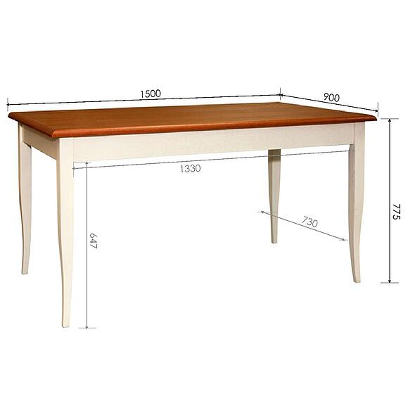 Стол обеденный «Альт» П6.490.4.21 (П490.21), Материал: ДСП+шпон, Цвет: Слоновая кость+медовый