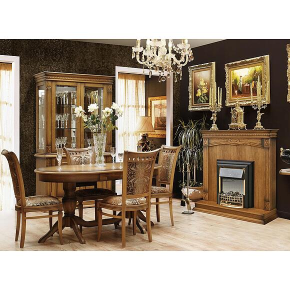 Стол обеденный «Верди» П4.487.4.14 (П106.08-01), Материал: массив дуба, Цвет: Дуб рустикаль с патинированием