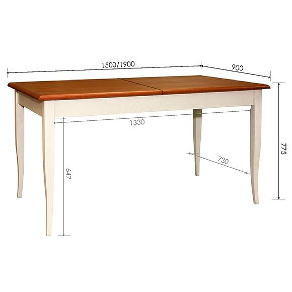 Стол обеденный «Альт» П6.490.4.22 (П490.22), Материал: ДСП+шпон, Цвет: Слоновая кость+медовый