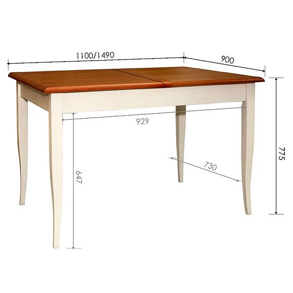 Стол обеденный «Альт» П6.490.4.23 (П490.23), Материал: ДСП+шпон, Цвет: Слоновая кость+медовый
