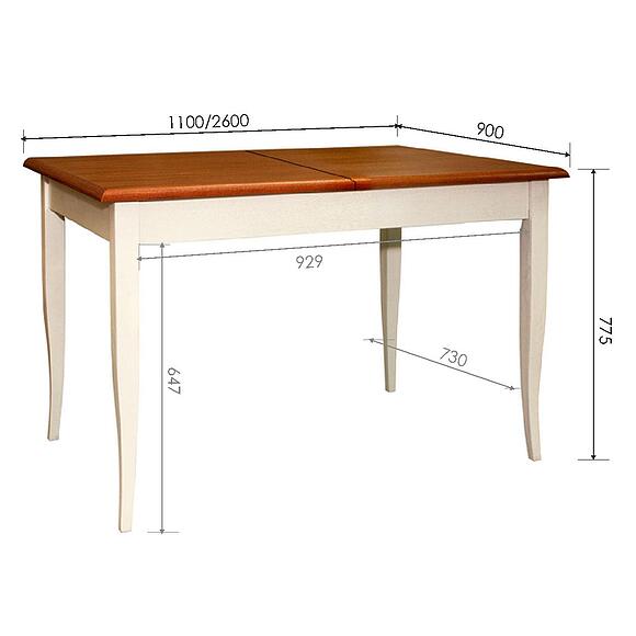 Стол обеденный «Альт» П6.490.4.24 (П490.24), Материал: ДСП+шпон, Цвет: Слоновая кость+медовый