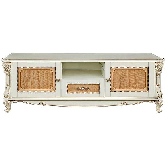 Тумба ТВ «Альба» П4.485.0.02 (П485.02с), Цвет: Слоновая кость с золочением