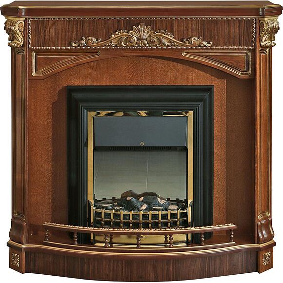 Портал для камина «Альба» П4.485.0.17 (П485.17с), Цвет: Палисандр с золочением