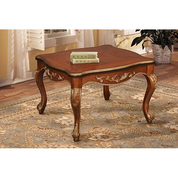 Стол журнальный «Альба» П4.485.0.04 (П497.02), Материал: МДФ+шпон, Цвет: Палисандр с золочением