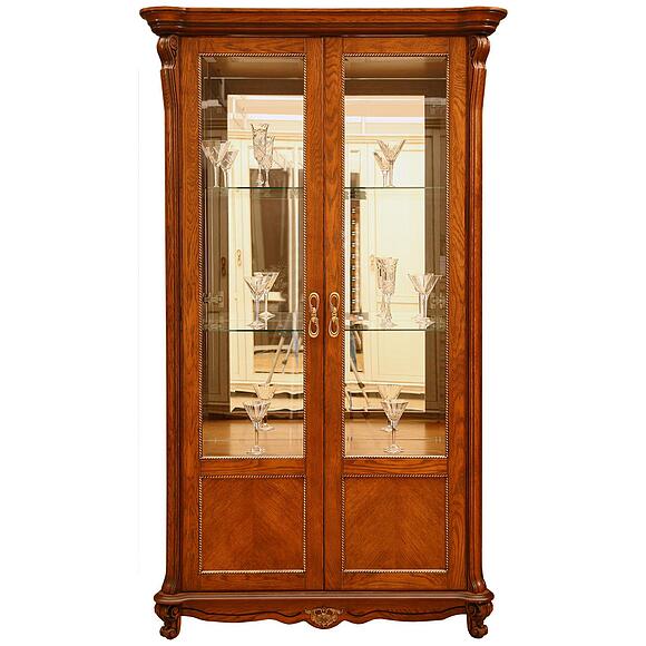 Шкаф с витриной «Алези» П1.350.0.19 (П350.19), Материал: массив дуба, Цвет: Античная бронза (shkaf_s_vitrinoy_alezi_2_p350_19_antich_bronza_2.jpg) Шкаф с витриной «Алези» П1.350.0.19 (П350.19), Материал: массив дуба, Цвет: Античная бронза