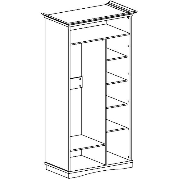Шкаф для одежды 2д «Турин» П7.036.1.18 (П036.18), Материал: ЛДСП+МДФ, Цвет: Дуб Каньйон