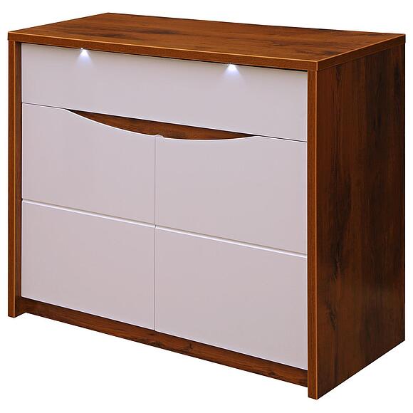 Тумба «Монако» П510.10, Материал: МДФ+ПВХ, Цвет: Дуб Саттер+Белый глянец