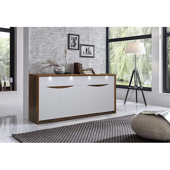 Тумба «Монако» П510.11, Материал: МДФ+ПВХ, Цвет: Дуб Саттер+Белый глянец