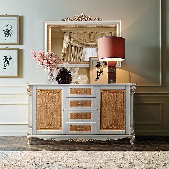 Тумба «Альба» П4.485.0.14 (П485.14/1с), Цвет: Слоновая кость с золочением