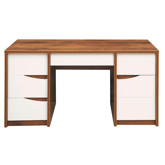 Стол письменный «Монако» П6.528.2.14 (П510.14), Материал: МДФ+ПВХ, Цвет: Дуб Саттер+Белый глянец