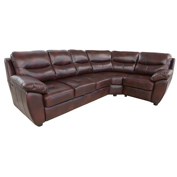 Угловой диван «Плаза» (3mL/R901R/L), Материал: натуральная кожа, Группа ткани: 120 группа