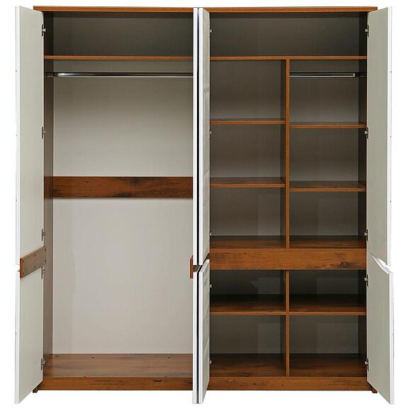 Шкаф для одежды «Монако» П6.528.1.01-01 (П528.01), Материал: МДФ+ПВХ, Цвет: Дуб Саттер+Белый глянец