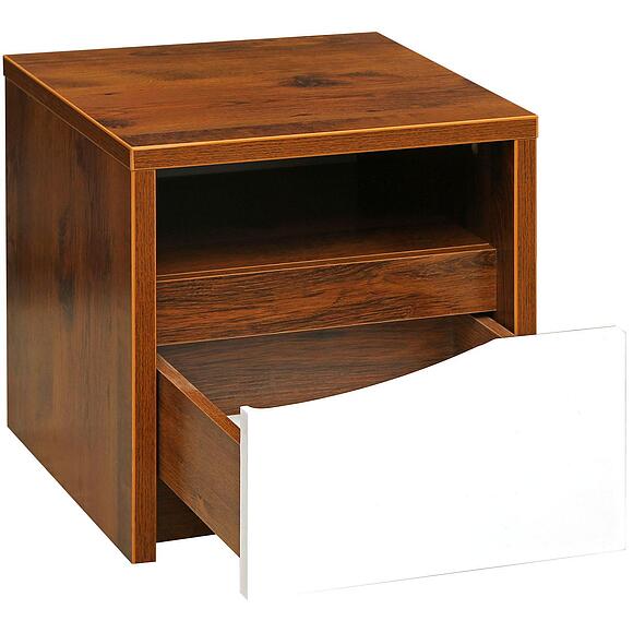 Тумба прикроватная «Монако» П6.528.1.04 (П528.04-1), Цвет: Дуб Саттер+Белый глянец