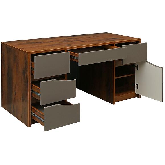 Стол письменный «Монако» П6.528.2.14 (П510.14), Материал: МДФ+ПВХ, Цвет: Дуб Саттер+Серый Мокко