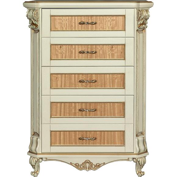 Комод «Альба» П4.485.1.04 (П524.04с), Цвет: Слоновая кость с золочением