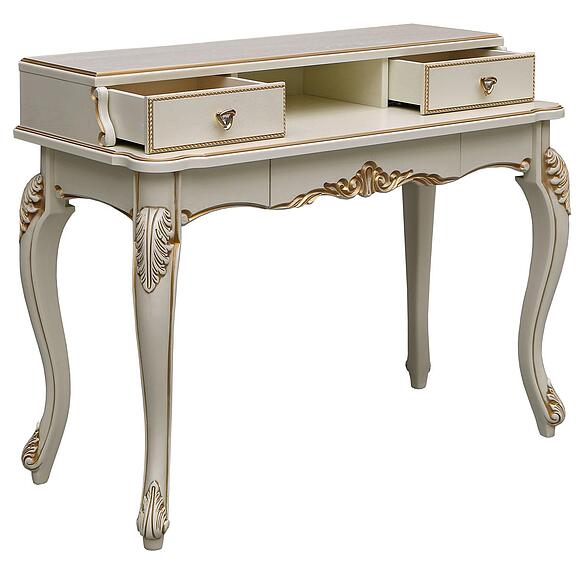 Стол «Альба» П4.485.1.22 (П524.22), Материал: массив дуба, Цвет: Слоновая кость с золочением