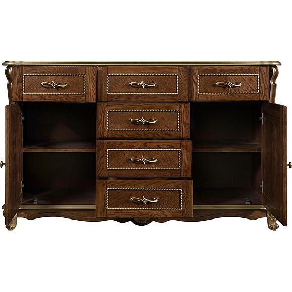 Тумба «Алези Люкс» П1.349.0.03 (П350.03л), Материал: массив дуба, Цвет: Античная бронза с золочением