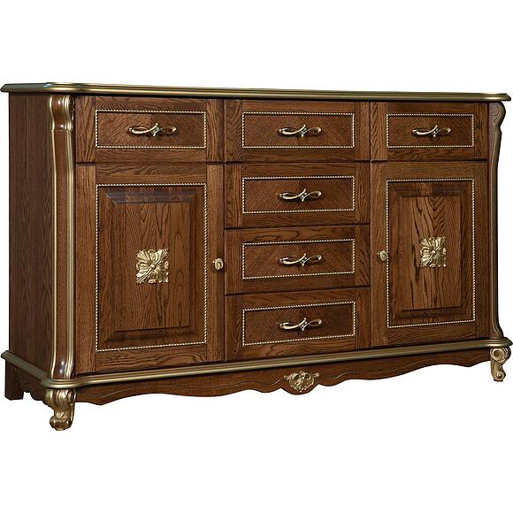 Тумба «Алези Люкс» П1.349.0.03 (П350.03л), Материал: массив дуба, Цвет: Античная бронза с золочением