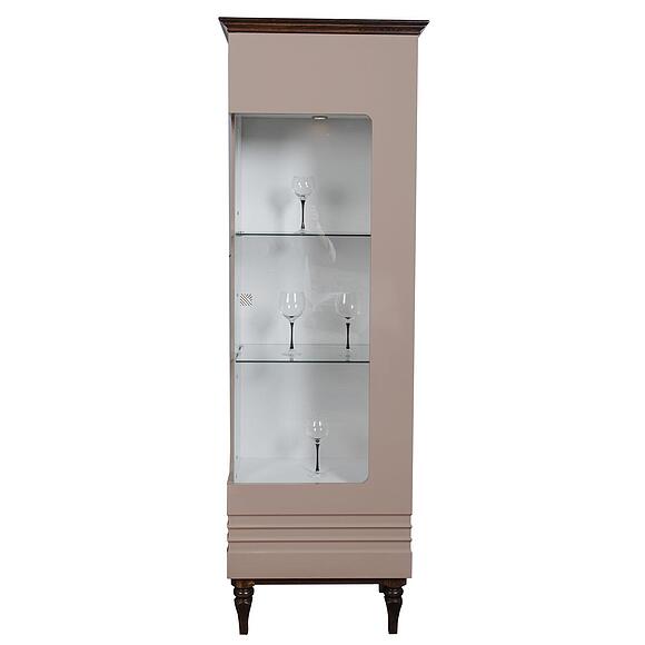 Шкаф «Ирис» П529.01, Материал: МДФ+ПВХ, Цвет: Капучино глянец + венге