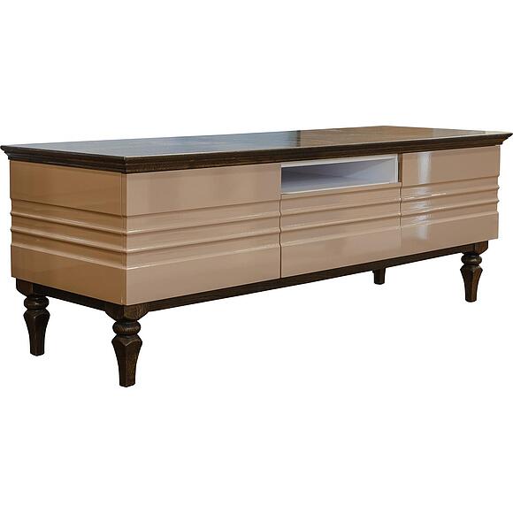 Тумба для ТВ «Ирис» П529.02, Цвет: Капучино глянец + венге