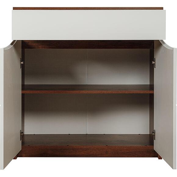 Тумба для обуви «Монако» П6.528.3.02 (П542.02), Цвет: Дуб Саттер+Белый глянец