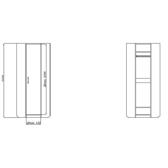 Шкаф для одежды угловой «Бритиш» П551.09, Материал: ЛДСП