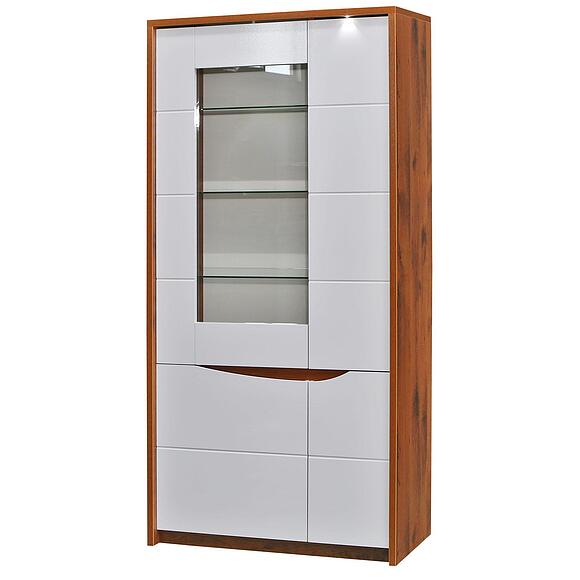 Шкаф «Монако» П510.05, Материал: МДФ+ПВХ, Цвет: Дуб Саттер+Белый глянец