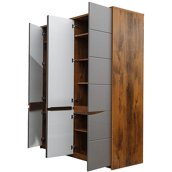 Шкаф для одежды «Монако» П6.528.1.01-01 (П528.01), Материал: МДФ+ПВХ, Цвет: Дуб Саттер+Серый Мокко