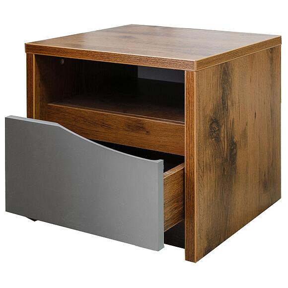 Тумба прикроватная «Монако» П6.528.1.04-01 (П528.04), Цвет: Дуб Саттер+Серый Мокко