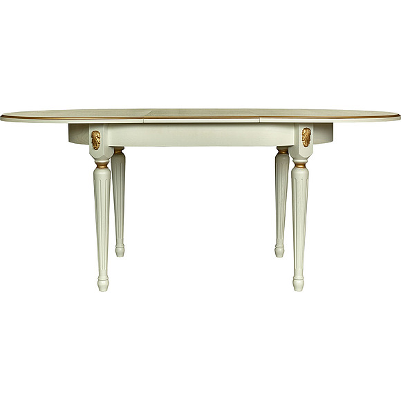 Стол «Милана 10» П4.265.0.24(313.02), Материал: массив дуба, Цвет: Слоновая кость с золочением